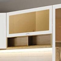 Armario Aereo Basculante 1 Porta Vidro 120 Cm Cd682 Branco Dtall Branco - 2