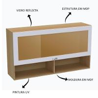 Armario Aereo Basculante 1 Porta Vidro 120 Cm Cd682 Branco Dtall Branco - 3