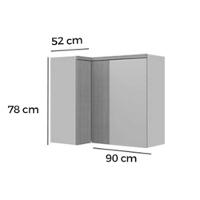 Armário De Cozinha Modulado Allure De Canto C- 3 Portas 93cm Jequitiba-gris Fosco - Linea Brasil - 2