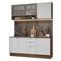 Armário De Cozinha Compacta 180 Cm Rustic-branco Vik Madesa 03 Rustic-branco