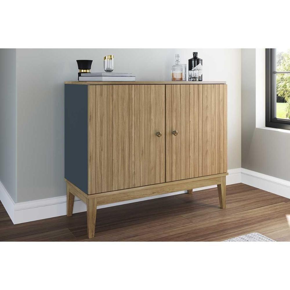 Aparador De Sala Jantar Mb 1062 C- 2 Portas Mel-petroleo - Movelbento - 1