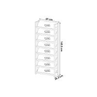 Armário Sapateira Solteiro Sapateira Az1006 C- 8 Prateleiras Branco-nogal - Tecno Mobili - 2