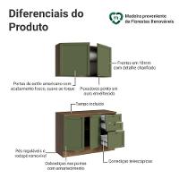 Armário De Cozinha Compacta 120 Cm Rustic-verde Vik Madesa 01 Rustic-verde