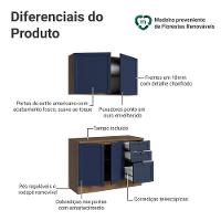 Armário De Cozinha Compacta 120 Cm Rustic-azul Vik Madesa 01 Rustic-azul - 6