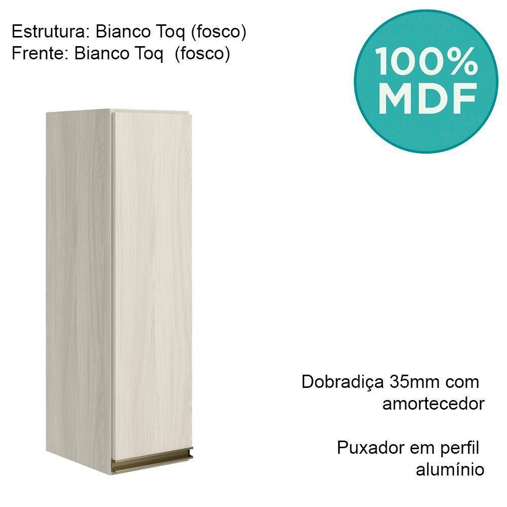 Armario Aereo 1 Porta Mdf 25 Cm Kali 12200 Bianco Toq Bianco Toq Nicioli Bianco Toq Bianco Toq - 2