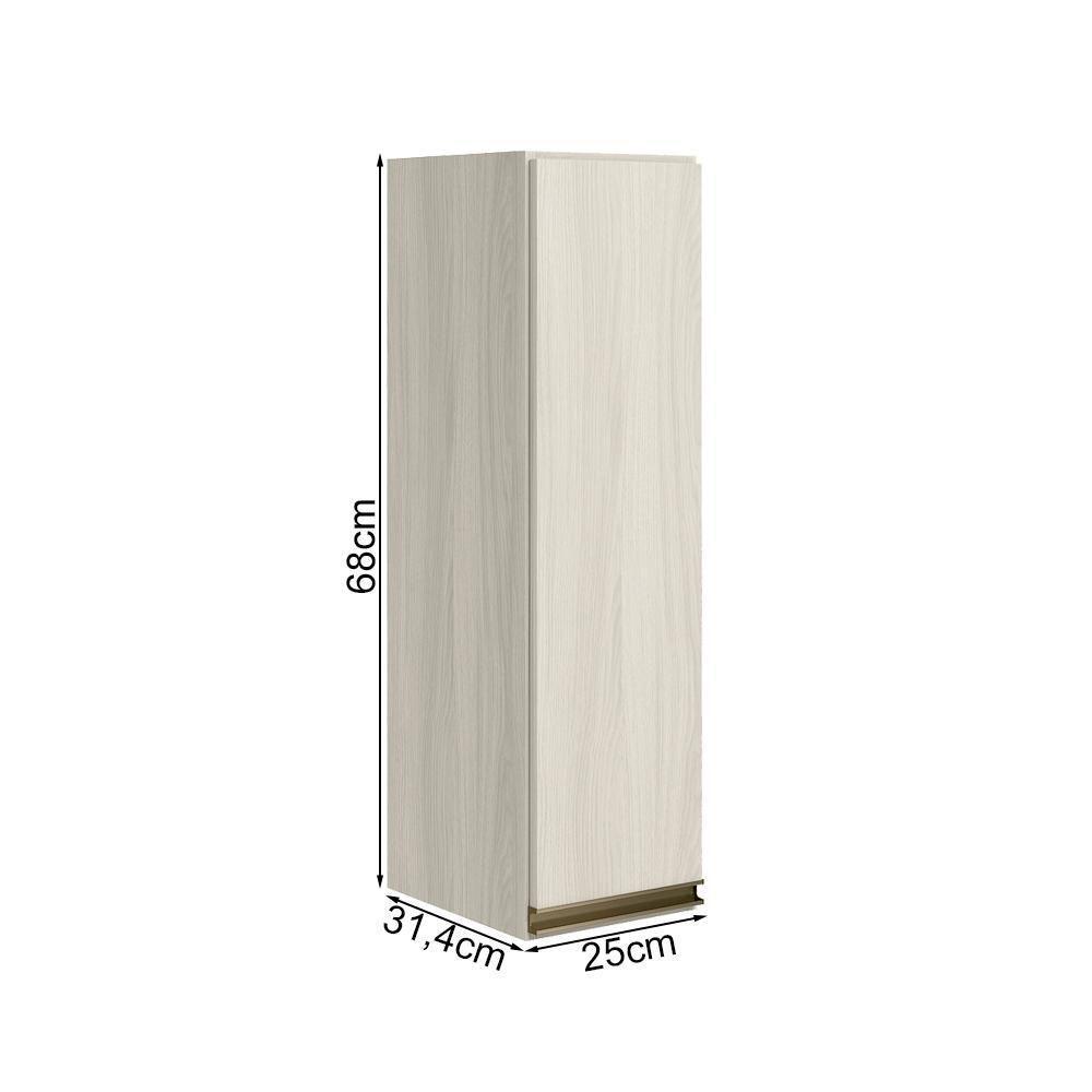 Armario Aereo 1 Porta Mdf 25 Cm Kali 12200 Bianco Toq Bianco Toq Nicioli Bianco Toq Bianco Toq - 6