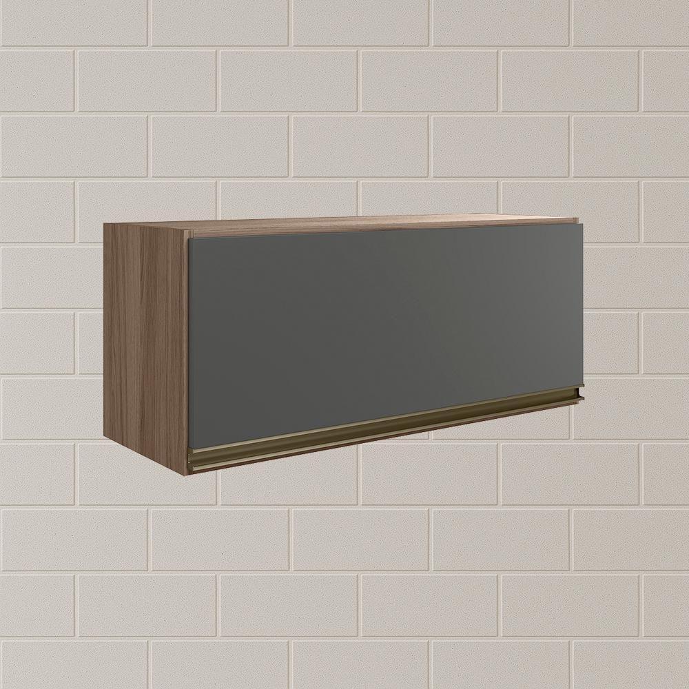 Armario Aereo Basc Mdf 80 Cm Kali 16341 Carvalho Toq Chumbo Nicioli Carvalho Toq Chumbo - 6