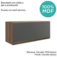 Armario Aereo Basc Mdf 80 Cm Kali 16341 Carvalho Toq Chumbo Nicioli Carvalho Toq Chumbo