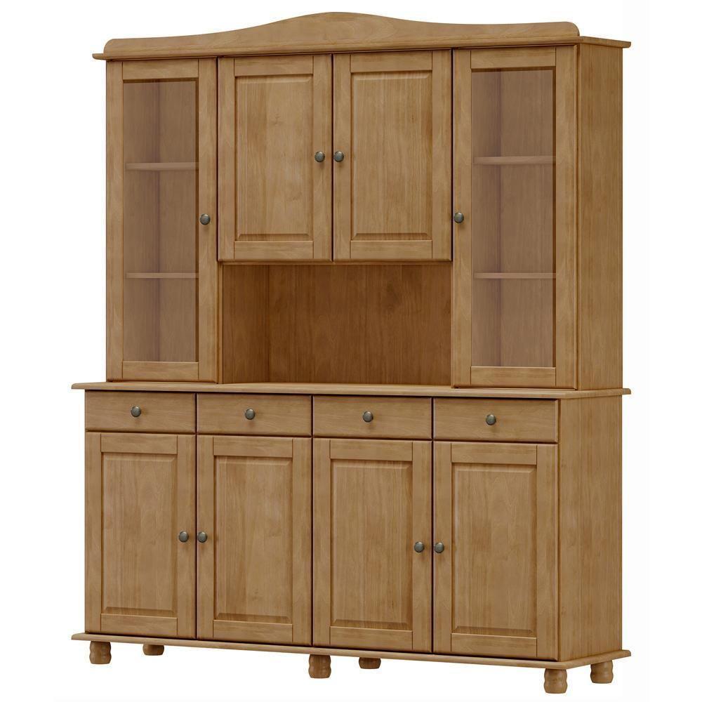 Armário De Cozinha Rústico Com Cristaleira 8 Portas 4 Gavetas Lazuli F06 Freijó - Lyam Decor - 5