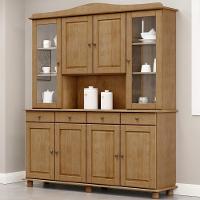 Armário De Cozinha Rústico Com Cristaleira 8 Portas 4 Gavetas Lazuli F06 Freijó - Lyam Decor - 2