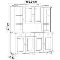 Armário De Cozinha Rústico Com Cristaleira 8 Portas 4 Gavetas Lazuli F06 Freijó - Lyam Decor