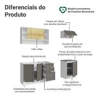Armário De Cozinha Completa 180 Cm Branco-cinza Vik Madesa 05 Branco-cinza