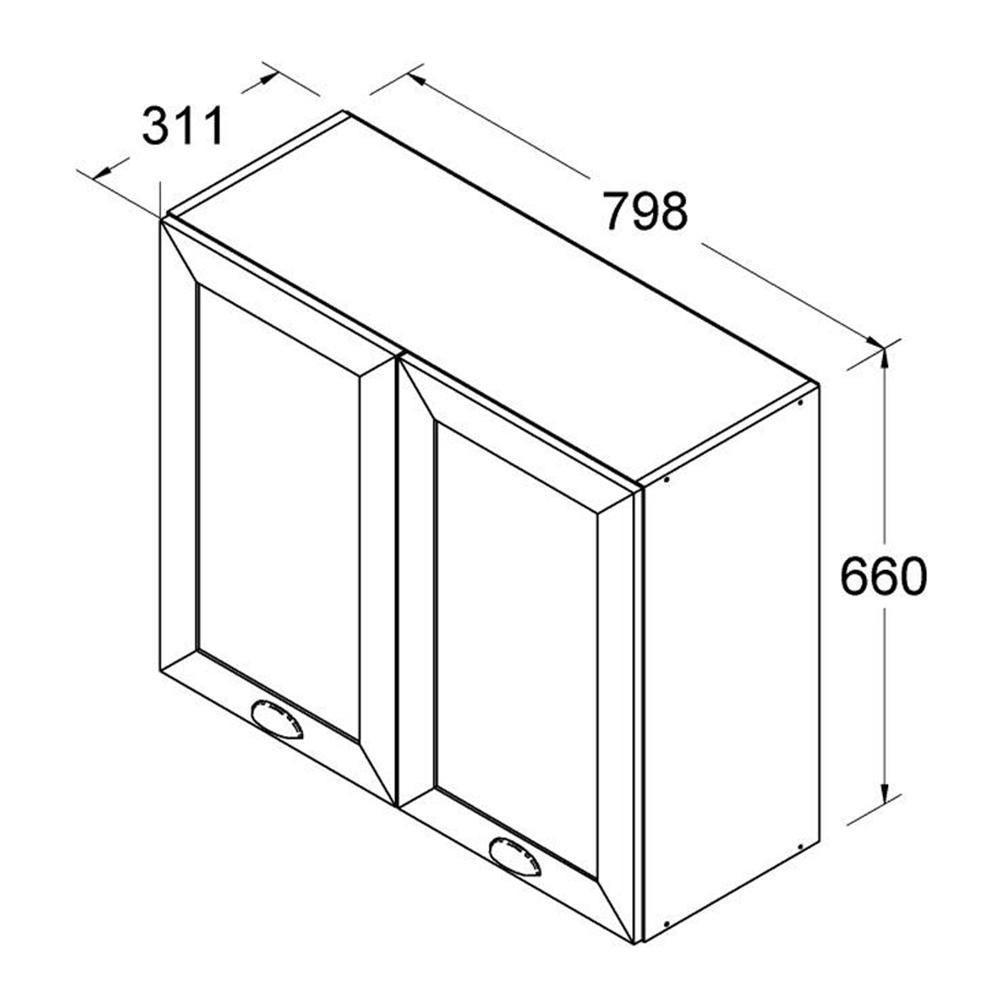 Armario Aereo 2 Portas 80 Cm Cd681 Branco Dtall Branco - 4