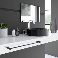 Porta Toalha Toalheiro De Rosto Para Banheiro Preto Fosco Orion 60cm