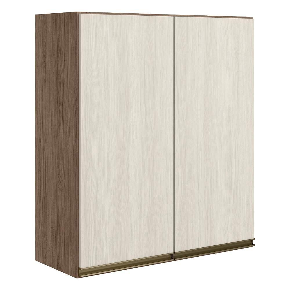 Armario Aereo 2 Portas Mdf 70 Cm Kali 12208 Carvalho Toq Bianco Toq Nicioli Carvalho Toq Bianco Toq - 1
