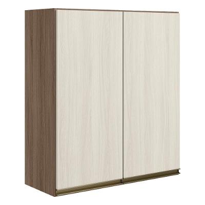Armario Aereo 2 Portas Mdf 70 Cm Kali 12208 Carvalho Toq Bianco Toq Nicioli Carvalho Toq Bianco Toq