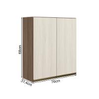 Armario Aereo 2 Portas Mdf 70 Cm Kali 12208 Carvalho Toq Bianco Toq Nicioli Carvalho Toq Bianco Toq - 3