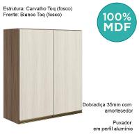 Armario Aereo 2 Portas Mdf 70 Cm Kali 12208 Carvalho Toq Bianco Toq Nicioli Carvalho Toq Bianco Toq