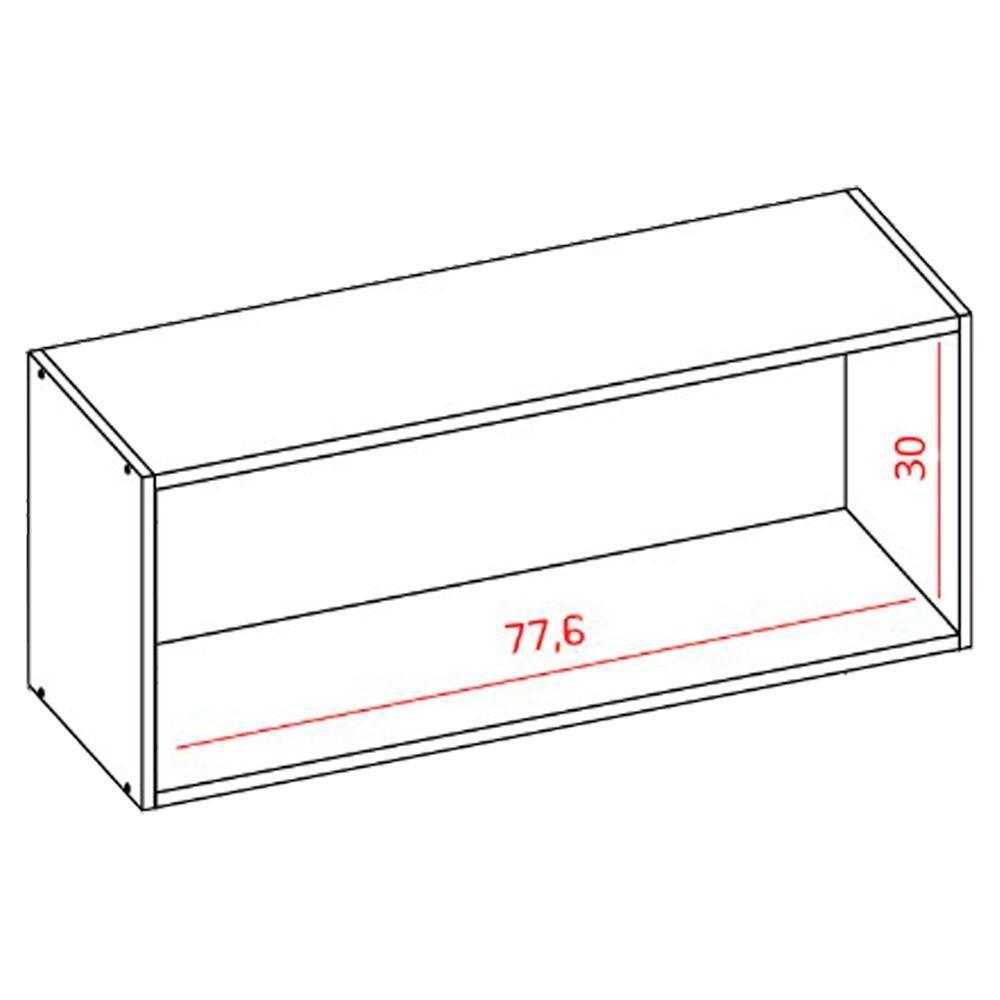 Armario Aereo 120 Cm E Armario Aereo Basculante 80 Cm Cinamomo Branco Armoveis Cinamomo Branco - 5