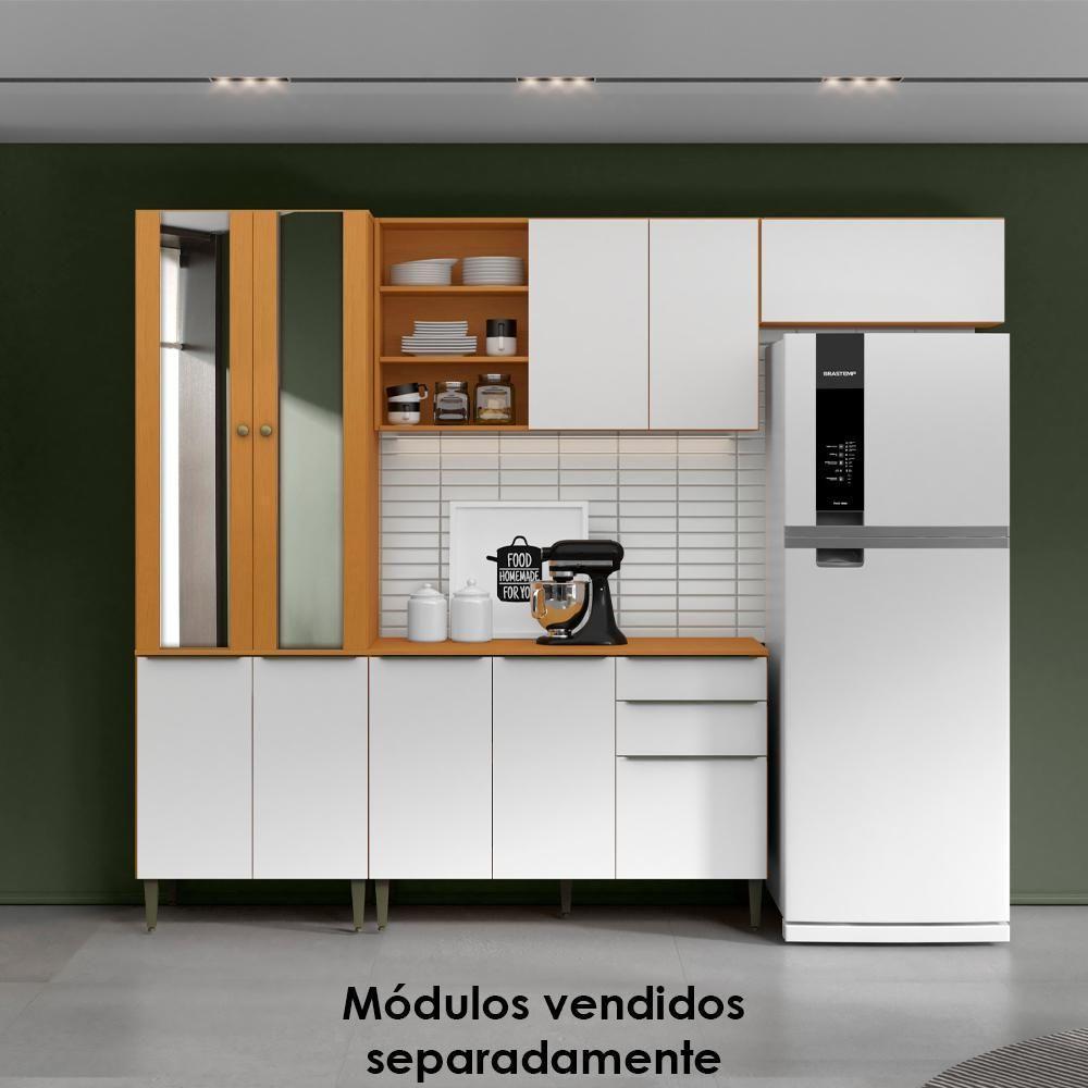 Armario Aereo 120 Cm E Armario Aereo Basculante 80 Cm Cinamomo Branco Armoveis Cinamomo Branco - 9