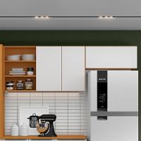 Armario Aereo 120 Cm E Armario Aereo Basculante 80 Cm Cinamomo Branco Armoveis Cinamomo Branco - 2