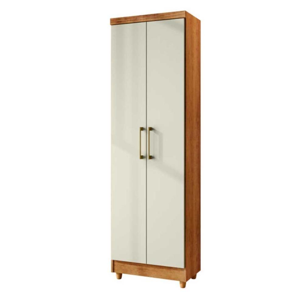 Armário Multiuso Sapateira 2 Portas 5 Divisórias Compacto Cedro Areia - 4