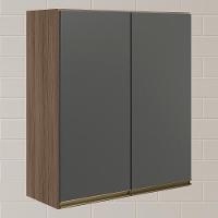 Armario Aereo 2 Portas Mdf 60 Cm Kali 12205 Carvalho Toq Chumbo Nicioli Carvalho Toq Chumbo - 2