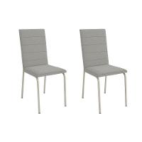 Cadeira De Cozinha Amsterdã 2c091 Aço Kit 2 Un Niquel-boucle Cinza - Kappesberg - 1