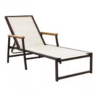 2 Espreguiçadeiras Alumínio + Ombrelone Piscina Praia Lazer Bege Claro - 8