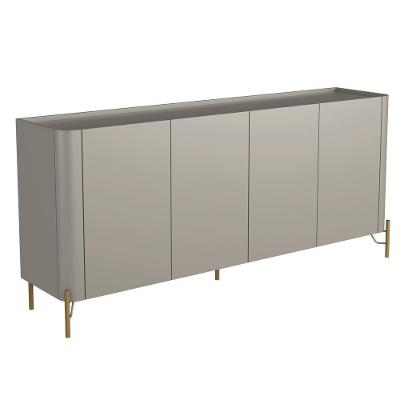 Buffet Para Sala De Jantar 4 Portas 1 Gaveta Pés Industrial Dourado Naim I03 Grigio - Lyam
