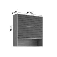 Armário Aéreo Cozinha Modulado Esplendida C- 2 Portas Basculantes 80cm Cinamomo-titanium - Mgm - 2