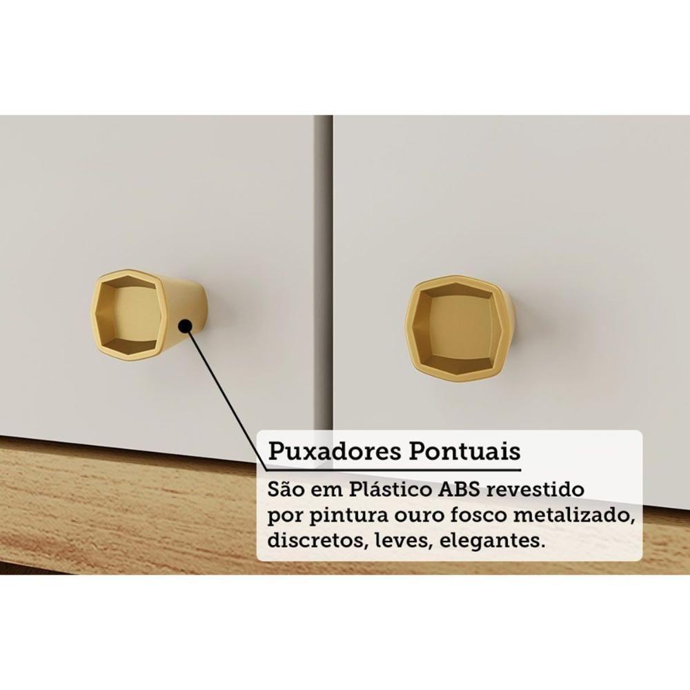 Armário De Cozinha Modulado Sauvignon C- 2 Portas Canelada 80cm Amendoa-off White - Ronipa - 4