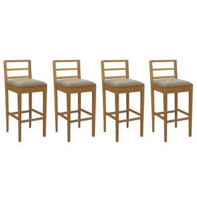 Banqueta Sala De Jantar Sofia 1bmm006ca Premium Madeira Maciça Kit 4 Un Carvalho-boucle Bege Fendi - Kappesberg