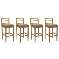 Banqueta Sala De Jantar Sofia 1bmm006ca Premium Madeira Maciça Kit 4 Un Carvalho-boucle Bege Fendi - Kappesberg - 1