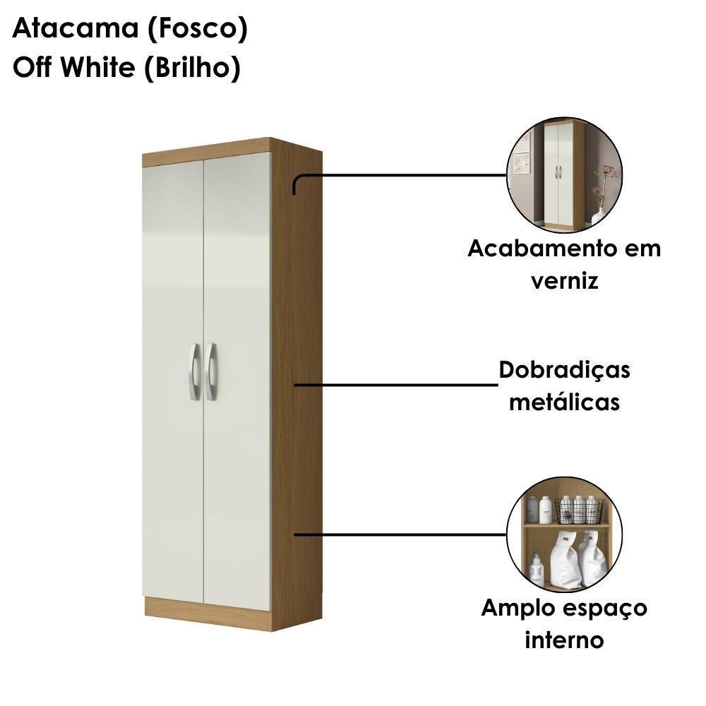 Armario Multiuso 2 Portas 172x61 Cm New Atacama Off White Armoveis Atacama Off White - 5