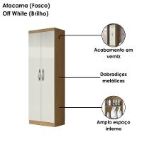 Armario Multiuso 2 Portas 172x61 Cm New Atacama Off White Armoveis Atacama Off White - 5