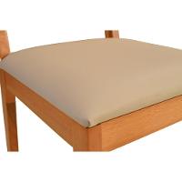 Cadeira Jantar Alice Em Madeira Maciça Amendoa Encosto Tela Sling Bege Assento Corino Off White - 3