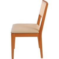 Cadeira Jantar Alice Em Madeira Maciça Amendoa Encosto Tela Sling Bege Assento Corino Off White - 6