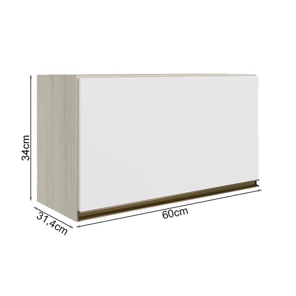 Armario Aereo Basc Mdf 60 Cm Kali 16337 Bianco Toq Branco Uv Nicioli Bianco Toq Branco Uv - 3
