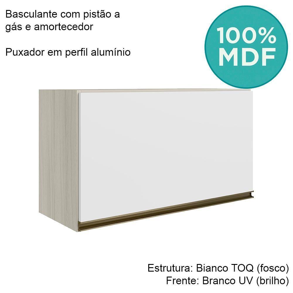 Armario Aereo Basc Mdf 60 Cm Kali 16337 Bianco Toq Branco Uv Nicioli Bianco Toq Branco Uv - 4