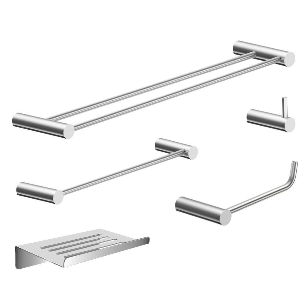 Kit Acessórios Para Banheiro Escovado 5 Peças Grego Metal 2190or - 1