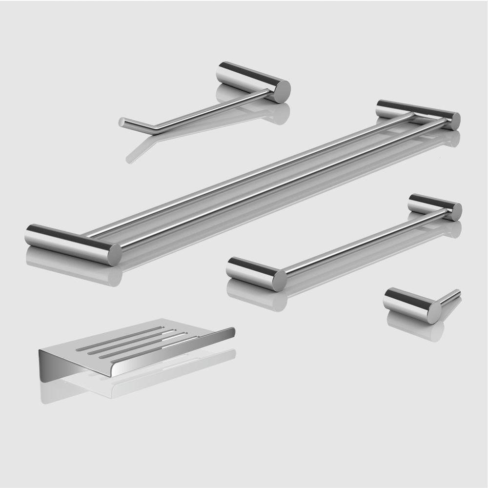 Kit Acessórios Para Banheiro Escovado 5 Peças Grego Metal 2190or - 3