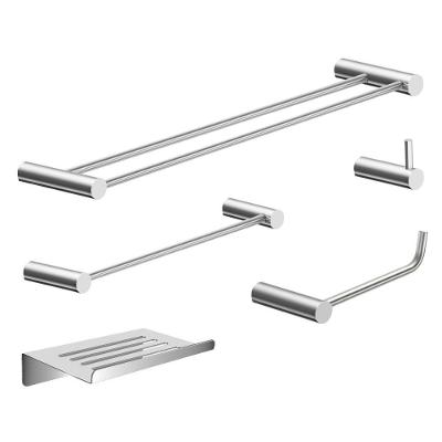 Kit Acessórios Para Banheiro Escovado 5 Peças Grego Metal 2190or