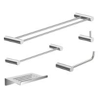 Kit Acessórios Para Banheiro Escovado 5 Peças Grego Metal 2190or - 1