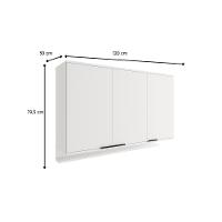 Armário Aéreo Cozinha Modulado Alpha 2501 C- 3 Portas 120cm Branco - Carraro - 2