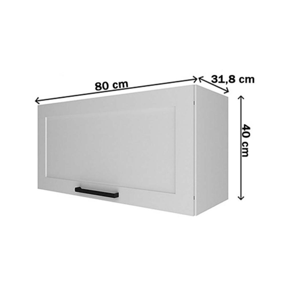 Armário Aéreo P- Cozinha Cz-3316 C- 1 Porta Basculante 80cm Branco - Tecno Mobili - 2