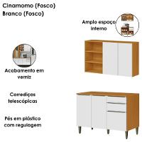 Armario Aereo E Balcao Com Tampo 120 Cm Cinamomo Branco Armoveis Cinamomo Branco - 6