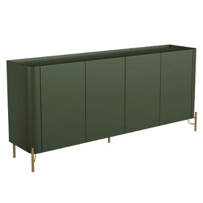 Buffet Para Sala De Jantar 4 Portas 1 Gaveta Pés Industrial Dourado Naim I03 Musgo - Lyam
