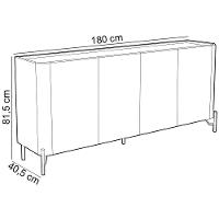 Buffet Para Sala De Jantar 4 Portas 1 Gaveta Pés Industrial Dourado Naim I03 Musgo - Lyam - 3