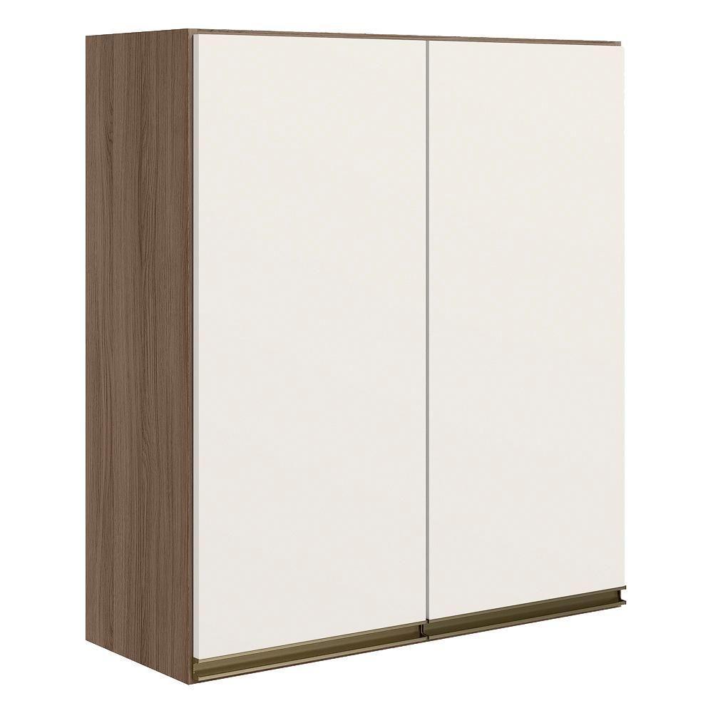 Armario Aereo 2 Portas Mdf 70 Cm Kali 12208 Carvalho Toq Off White Cetim Nicioli Carvalho Toq Off White Cetim - 1